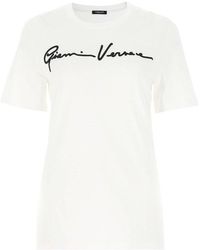 Versace Gv Signature Embroidered T-shirt - White