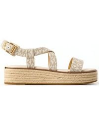 MICHAEL Michael Kors - Lynn Signature Logo Platform Espadrille Sandals - Lyst