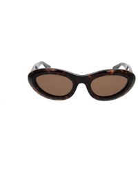 Bottega Veneta - Oval Frame Sunglasses - Lyst
