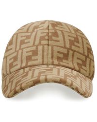 Grey Fendi Ff Pattern Cap in Brown Womens Hats Fendi Hats 