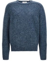 Harmony - Shaggy Mélange Brushed Crewneck Jumper - Lyst