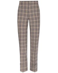 Gucci - Checked Turn-up Brim Trousers - Lyst