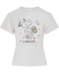 RE/DONE - Snoopy L'amour Printed Crewneck T-shirt - Lyst