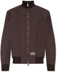 DSquared² - Logo Embroidered Zip-up Bomber Jacket - Lyst