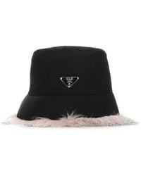 Prada - Re-nylon Faux-fur Trim Bucket Hat - Lyst