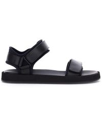 The Row - Hook And Loop Leather Sport Sandals - Lyst