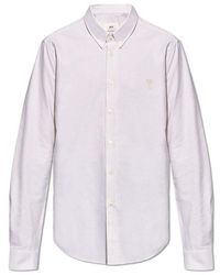 Ami Paris - Cotton Shirt With Logo, - Lyst