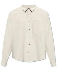 Ami Paris - Paris De Coeur Embroidered Long-sleeved Shirt - Lyst