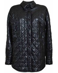 MSGM - Black Quilted Shirt Jacket - Lyst
