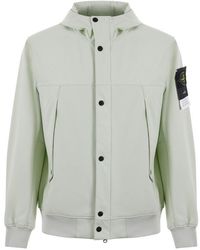 Stone Island - Button-up Hooded Jacket - Lyst