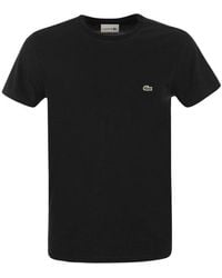 Lacoste - Black Cotton Jersey T-shirt - Lyst