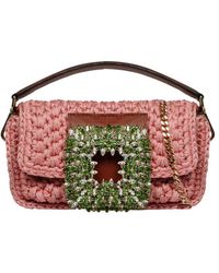 Gedebe Mia Small Crochet Tote Bag - Pink