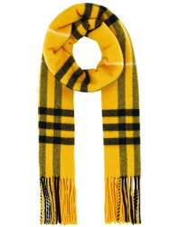 Burberry - Check Printed Fringed-edge Scarf - Lyst