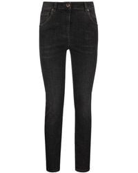 Brunello Cucinelli - High-waist Embellished Jeans - Lyst