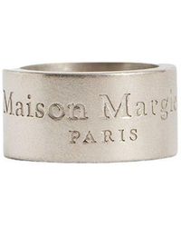 Maison Margiela Logo-engraved Ring - Grey