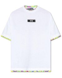 Versace - T-shirt With Logo Patch, - Lyst