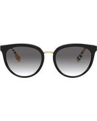 Burberry Oversized Round Frame Sunglasses - Black