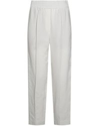Brunello Cucinelli - Linen Blend Trousers - Lyst