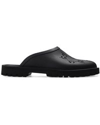Gucci Perforated G Slip Ons - Black