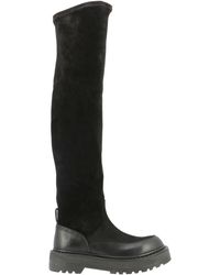 Premiata Over-the-knee Paneled Boots - Black