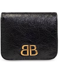 Balenciaga - Logo-plaque Leather Wallet - Lyst