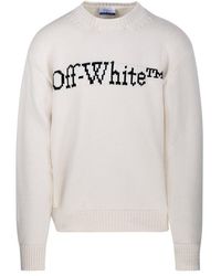 Off-White c/o Virgil Abloh - Logo Detailed Crewneck Sweater - Lyst
