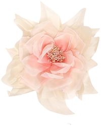 Max Mara Flower Pin - Brown