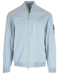 Stone Island - Light Blue Bomber Jacket - Lyst