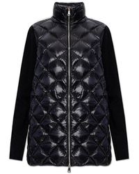Moncler Down Jacket With Logo - Black