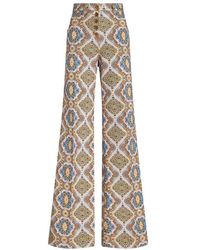 Etro - Decorative Printed Flared Pants - Lyst