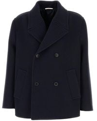 Valentino - Double-Breasted Long-Sleeved Coat - Lyst