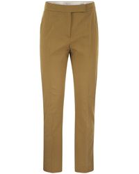 Max Mara - Okra Cotton Satin Trousers - Lyst