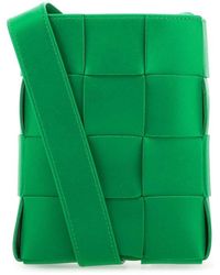Bottega Veneta Interwoven Leather Phone Case - Green