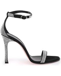 AMINA MUADDI - Kim Embellished Ankle Strap Sandals - Lyst