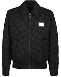 Dolce & Gabbana - Quilted Jacket With Particular Logo Plaque. Simple But Essential To Complete The Winter Looks - Lyst