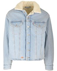 ERL - X Levi's Sherpa Buttoned Trucker Denim Jacket - Lyst