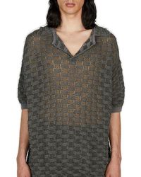 Isa Boulder - Basket Weave Knitted Polo Shirt - Lyst
