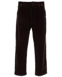 Prada - Logo Plaque Straight-Leg Trousers - Lyst