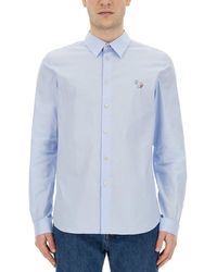 PS by Paul Smith - Zebra Embroidered Long-sleeved Shirt - Lyst