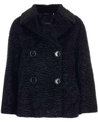 Max Mara Double Breasted Peacoat - Black