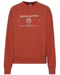 Sporty & Rich - Logo Print Crewneck Sweater - Lyst