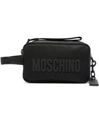 Moschino - Logo Lettering Zipped Wash Bag - Lyst