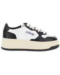 Autry - Medalist Logo Embroidered Platform Sneakers - Lyst