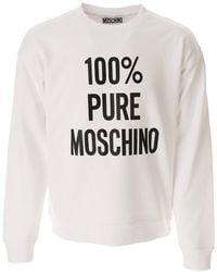 Moschino - Slogan Printed Crewneck Sweatshirt - Lyst