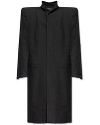 Balenciaga - Exaggerated Shoulder Hooded Coat - Lyst