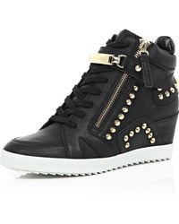 river island wedge trainers