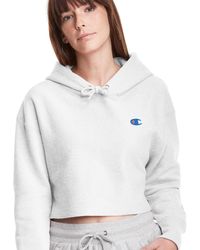 champion life women's reverse weave cropped cut off hood