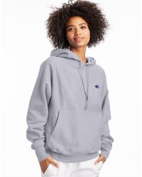 champion tape overhead boyfriend hoodie grey