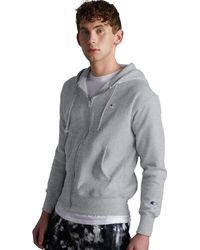 champion reverse weave hoodie silver grey