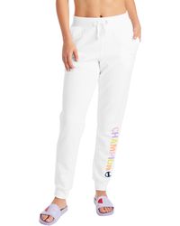 white sweatpants champion